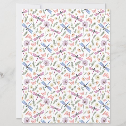 Dragonflies & Butterflies Scrapbook Paper (裏面)