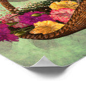 Dragonflies Flower Basket Personalized  ポスター (角)