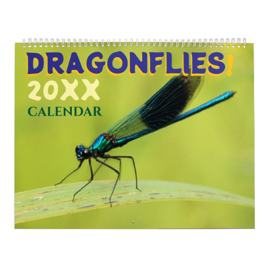 Dragonflies in Nature Wall Calendar Cute カレンダー (カバー)