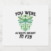 Dragonflies Nature Insect Always Meant To Fly Drag スパークリングワインラベル (シングルラベル)