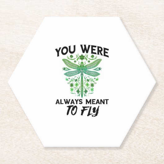 Dragonflies Nature Insect Always Meant To Fly Drag ペーパーコースター (正面)