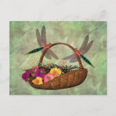 Dragonflies On Flower Basket  ポストカード (正面)