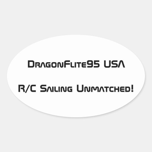 DragonFlite 95 USAステッカー 楕円形シール (正面)