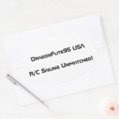 DragonFlite 95 USAステッカー 楕円形シール (封筒)