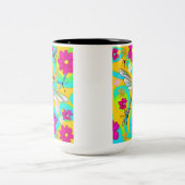 DragonFlyと花 ツートーンマグカップ (中央)