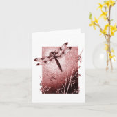 Dragonflyノートカード – ブラウン カード (黄色い花)