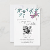 DragonflyモダンのQR結婚コード詳細と 出欠カード (正面)