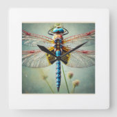 Dragonfly 260924IREF213 - Watercolor スクエア壁時計 (正面)