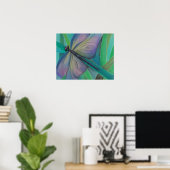 Dragonfly Abstract Wall Art | Colorful Nature Post ポスター (ホームオフィス)