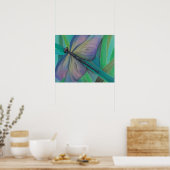 Dragonfly Abstract Wall Art | Colorful Nature Post ポスター (キッチン)