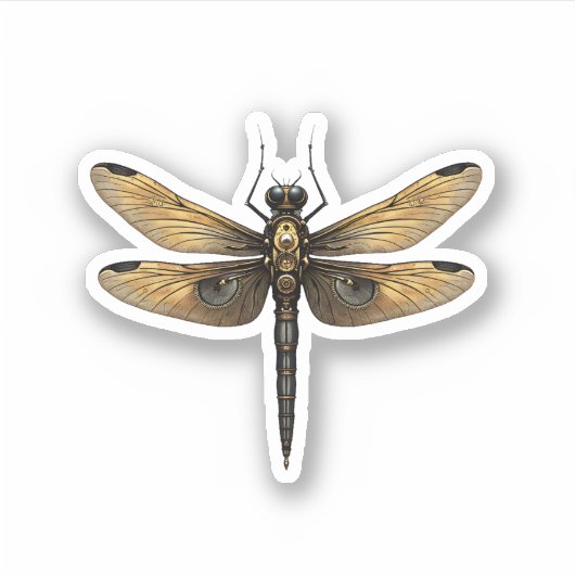 Dragonfly Animal Art Graphic Dragonfly (1) シール (正面)