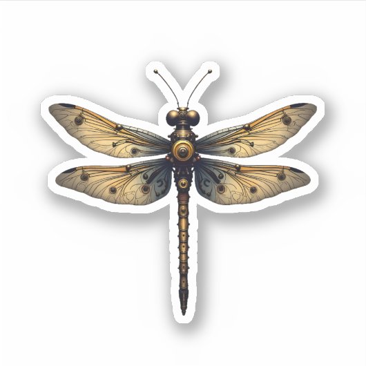 Dragonfly Animal Art Graphic Dragonfly (3) シール (正面)