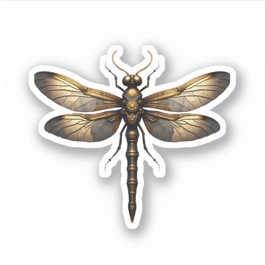 Dragonfly Animal Art Graphic Dragonfly (4) シール (正面)