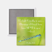 Dragonfly Bible verse Psalm 21:3マグネット マグネット (正面/裏面)