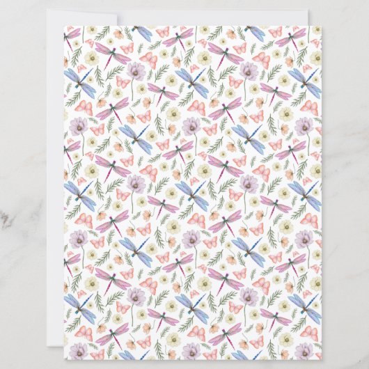 Dragonfly & Butterfly Scrapbook Paper (正面)