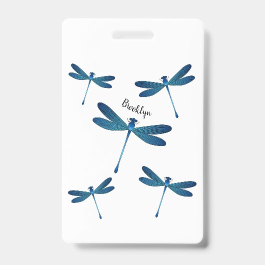 Dragonfly cartoon illustration  バッジ (正面)