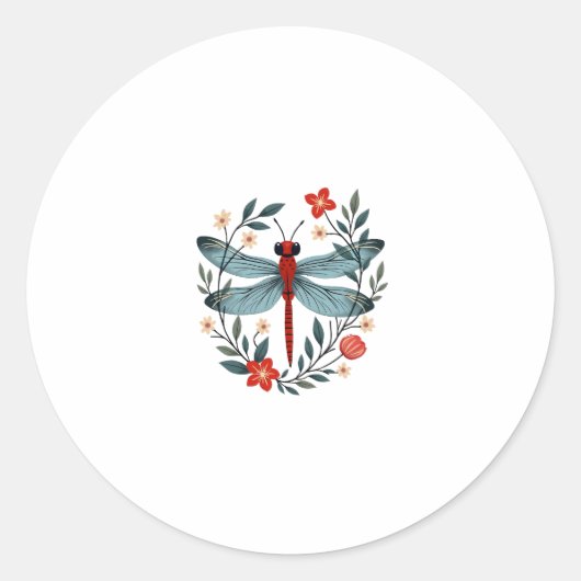 Dragonfly Christmas T-Shirt_1 (1) ラウンドシール (正面)