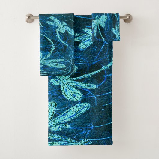 Dragonfly Dance Blue Tango Towel Set バスタオルセット (インサイチュ)