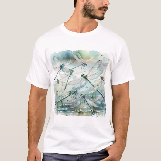 Dragonfly Dance REF181 - Watercolor Tシャツ (正面)