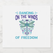 Dragonfly Dancing On The Winds Dragonfly Lovers Dr スパークリングワインラベル (シングルラベル)