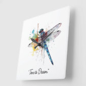 Dragonfly Dreamscape オリジナル時計 スクエア壁時計 (傾斜)