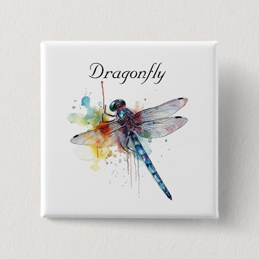 Dragonfly Dreamscape カスタムデザイン 缶バッジ (正面)