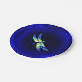 Dragonfly Electric Blue – 名前でパーソナライズ ペーパープレート (アングル)