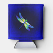 Dragonfly Electric Blue – 名前でパーソナライズ 缶クーラー (正面)