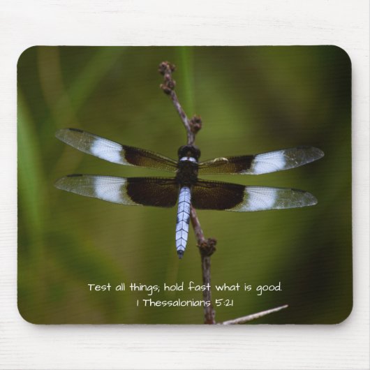 Dragonfly Faith Bible Verse Mouse Pad マウスパッド (正面)