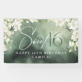 Dragonfly Floral Happy Sweet 16 Sage ID1310 横断幕 (横)