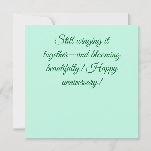 Dragonfly Floral Personalized Anniversary Card (裏面)