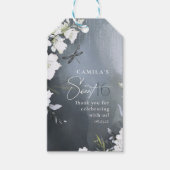 Dragonfly Floral Sweet 16 サンクスギフト 青 ID1310 ギフトタグ (正面)