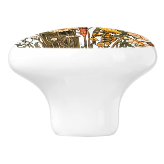 Dragonfly & Flowers Ceramic Knob セラミックノブ (側面)