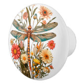 Dragonfly & Flowers Ceramic Knob セラミックノブ (右)