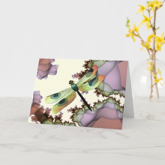 Dragonfly Fractalsカード(自然) カード (黄色い花)