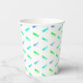 Dragonfly Green and Blue Birthday Paper Cups 紙コップ (裏面)