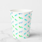Dragonfly Green and Blue Birthday Paper Cups 紙コップ (右)