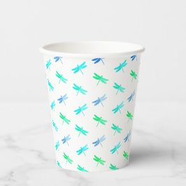 Dragonfly Green and Blue Birthday Paper Cups 紙コップ