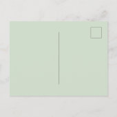 Dragonfly Green White Chic Floral Thinking of You ポストカード (裏面)
