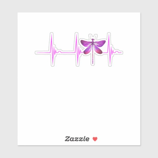 Dragonfly Heartbeat EKG Pulse Nature Insect Dragon シール (シート)