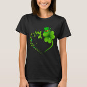 Dragonfly Irish Shamrock Heart Happy St Patrick's  Tシャツ (正面)