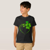 Dragonfly Irish Shamrock Heart Happy St Patrick's  Tシャツ (正面フル)