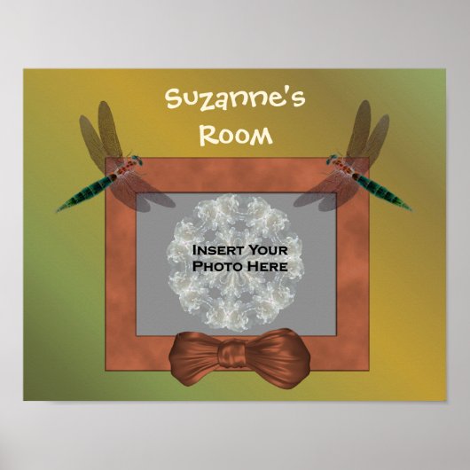 Dragonfly Kids Personalized Door Wall Photo  ポスター (正面)
