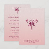 Dragonfly Logo in Burgundy on Gradient for Wedding (正面/裏面)