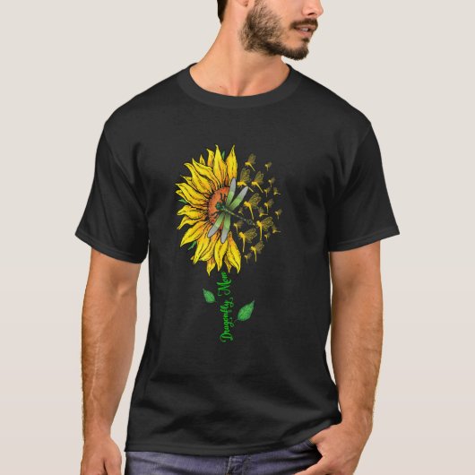 Dragonfly Mom Cute Sunflower Dragonflys Lover Moth Tシャツ (正面)