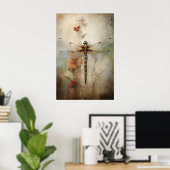 Dragonfly On A Flower Print, Seascape Printable ポスター (ホームオフィス)