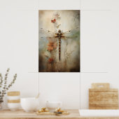 Dragonfly On A Flower Print, Seascape Printable ポスター (キッチン)