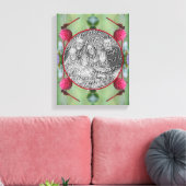 Dragonfly On Dogwood Fruit自分の写真を作成 キャンバスプリント (インサイチュ (リビング))