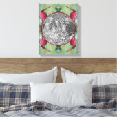 Dragonfly On Dogwood Fruit自分の写真を作成 キャンバスプリント (インサイチュ (寝室))