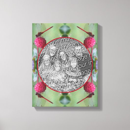 Dragonfly On Dogwood Fruit自分の写真を作成 キャンバスプリント (正面)